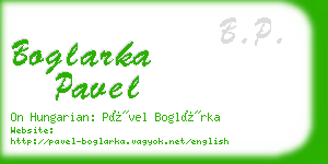 boglarka pavel business card